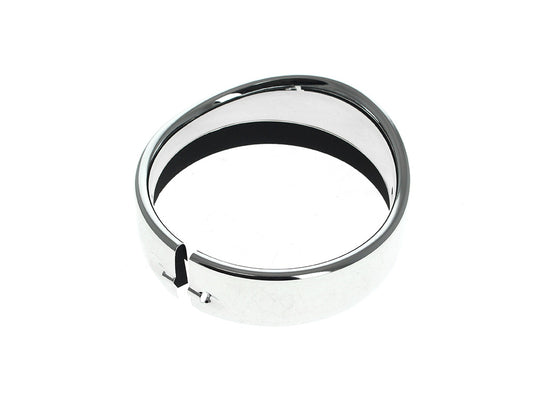 Peaked Visor Style 5-3/4in. Headlight Trim Ring – Chrome. Fits FX Softail 1994-2015, Dyna 1994-2017 & Most Sportster Models 2004-2021.