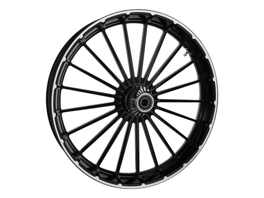 23in. x 3.75in. Ranger/Turbine Replica Wheel – Black Anodize, Polished Rim Edge, Chrome Hub Kit. Fits Breakout 2013up.