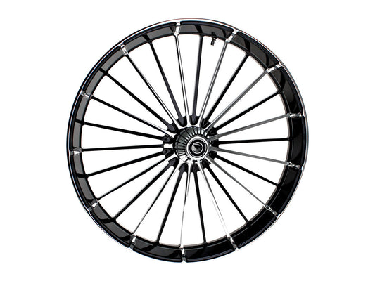 26in. x 3.75in. FXBR3/Breakout Replica Wheel – Black Anodize, Polished Rim & Spoke Edge, Chrome Hub Kit. Fits Breakout 2013up.