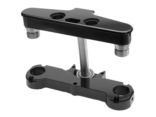 4 Degree Raked Triple Tree Kit – Black. Fits FL Softail 1986-2017 with 21in. or 23in. Wheel Upgrade.