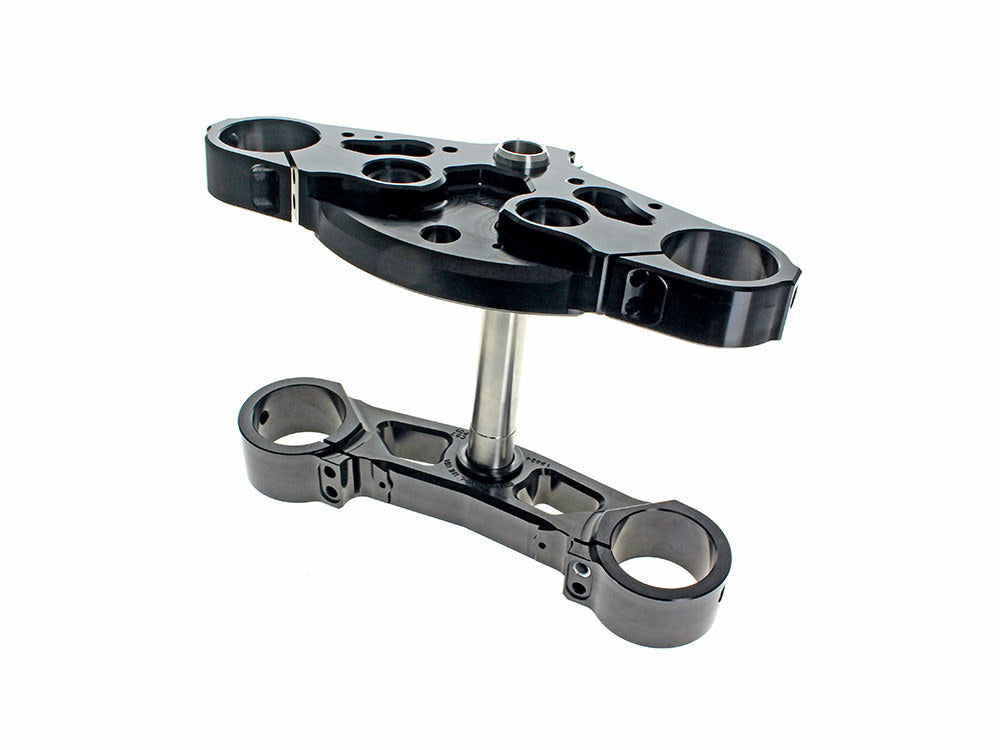 7 Degree X23 Raked Triple Tree Kit – Black.  Fits CVO Street Glide & Road Glide 2023up with 23in. Wheel Upgrade.