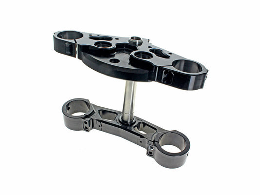7 Degree X23 Raked Triple Tree Kit – Black.  Fits CVO Street Glide & Road Glide 2023up with 23in. Wheel Upgrade.