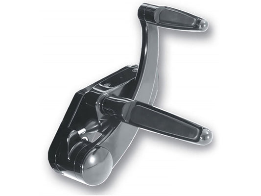 Standard Length Forward Controls with Folding Rubber Inlay Pegs – Black. Fits Dyna 1991-2017.