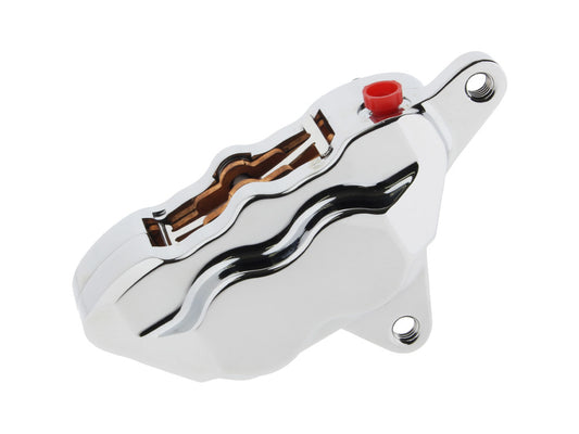 Front or Right Hand Rear 4 piston Caliper – Chrome. Fits Springer, FL 1973-1983 & FXWG 1980-1983.
