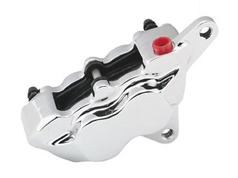 Right Hand Front or Rear 4 Piston Caliper – Chrome. Fits H-D 1984-1999.