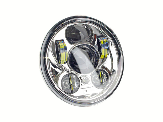 5-3/4in. LED HeadLight Insert – Chrome. Fits H-D Street 500 (XG500), Street 750 (XG750) & Indian Scout, Scout Sixty, Scout Bobber with 5-3/4in. Headlight.