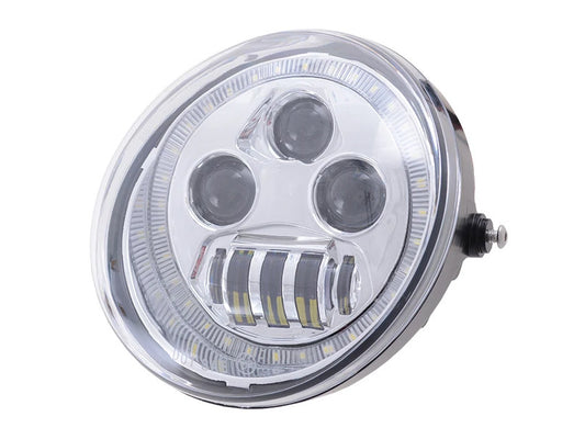 5-3/4in. LED HeadLight Insert with Halo – Chrome. Fits Night Rod Special 2012-2017 & Muscle 2009-2017.
