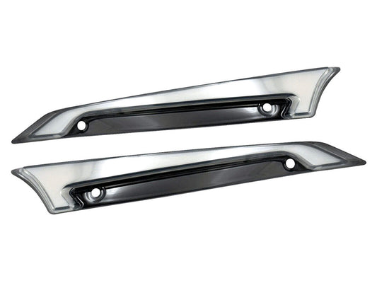 LED FusionFX Windshield Trim – Smoke Lens, Chrome Housing. With Amber Turn, White Run. Fits Road Glide 2015-2023