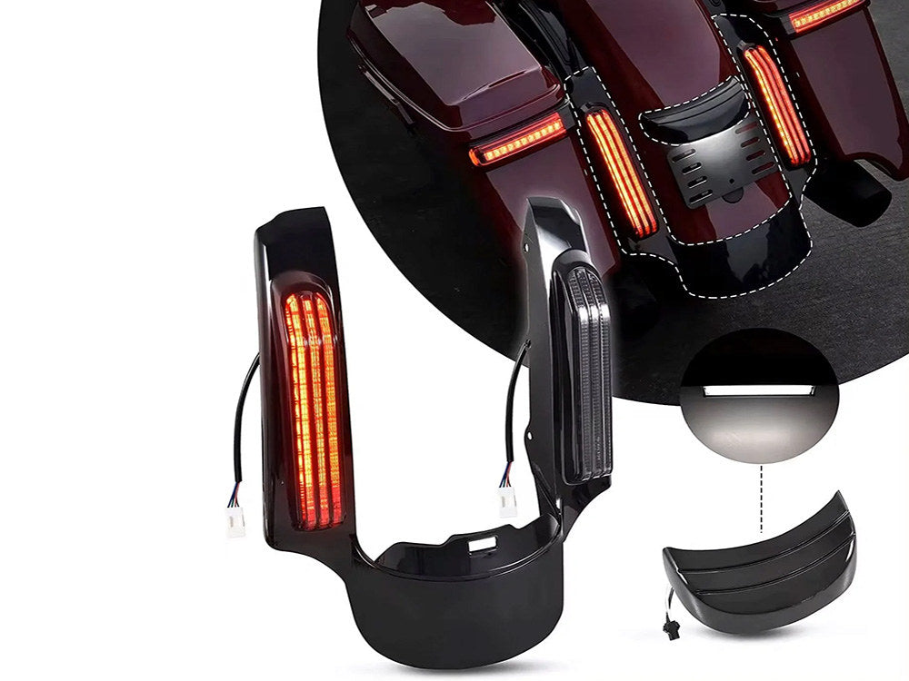 LED CVO Style Rear Fender Add On Kit – Black. Fits Most Touring 2014-2024