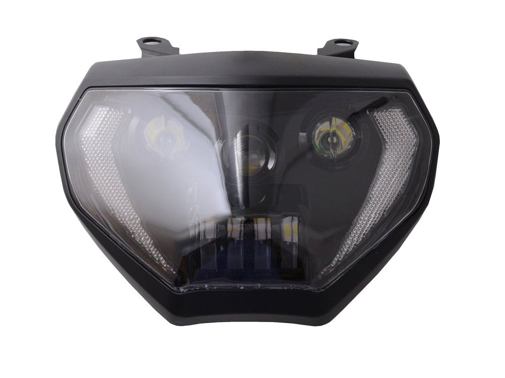 LED Headlight Insert – Black. Fits Yamaha FZ09 2014-2016 & 2018 and MT09 2014-2016 & 2018