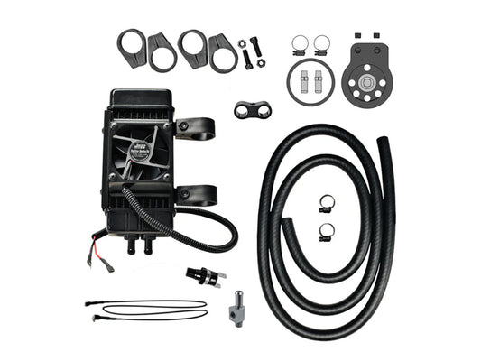 Fan Assisted 10 Row Vertical Oil Cooler Kit. Fits Softail 2018up