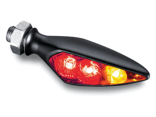 Kellermann Rhombus S Dual Function Right Hand Rear Turn Signal – Red Run/Brake – Amber Turn – Black.