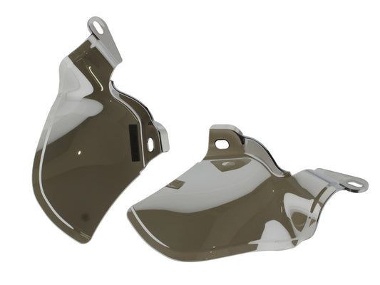 Saddle Shields Heat Deflectors with Reflective Smoke. Fits Softail 2018up.
