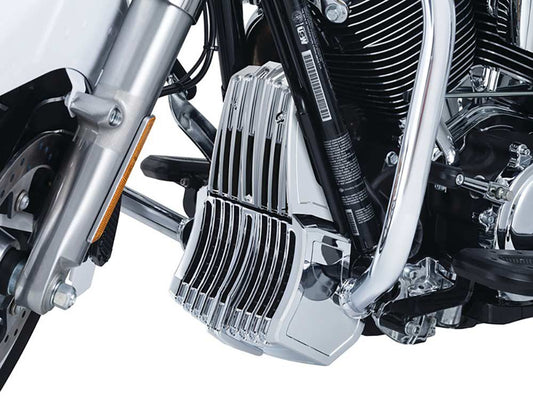 Precision Oil Cooler Cover – Chrome. Fits Touring 2017up.