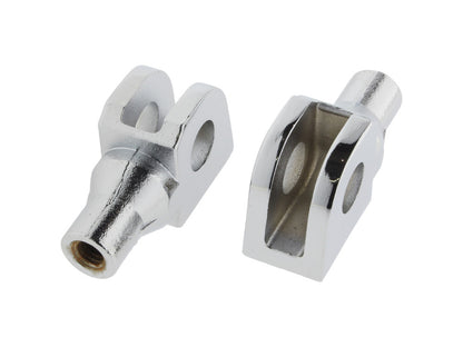 Front Tapered Footpeg Mounts – Chrome. Fits Kawasaki & Suzuki.