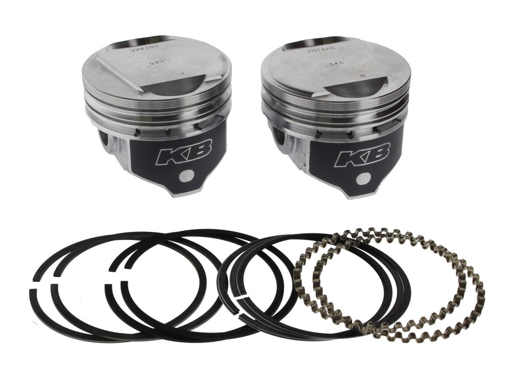 +.040in. Dome Top Pistons with 9.6:1 Compression Ratio. Fits Big Twin 1984-1999 with Evo Engine.