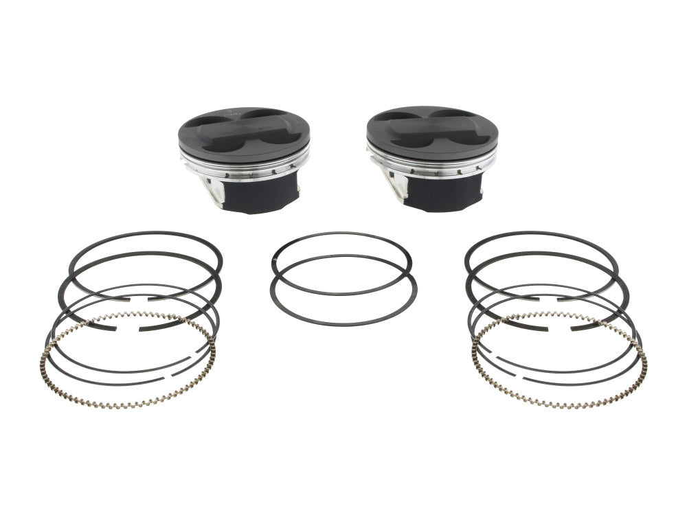 Std Pistons with 11.4:1 Compression Ratio. Fits Milwaukee-Eight 2017up with Big Bore 107ci to 124ci 4.250in. Cylinders.