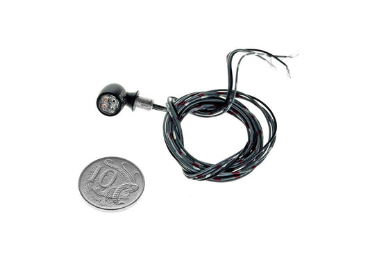 Atto DF Mini LED Turn Signal – Amber Turn – Red Run/Brake – Black.