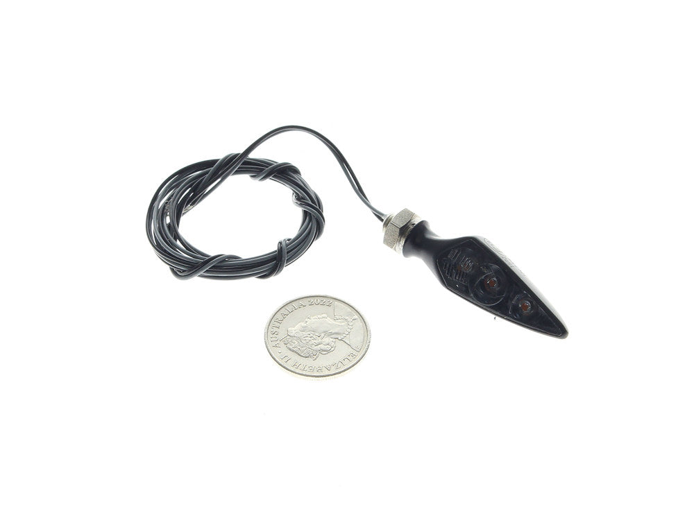 Rhombus S Dark LED Right Hand Front / Left Hand Rear Turn Signal – Black.
