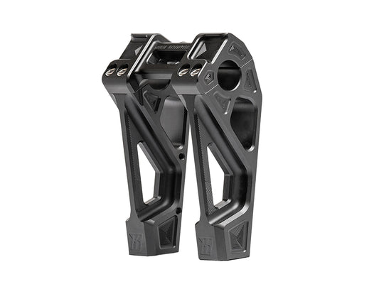 6in. Straight Fastback Risers – Black. Fits 1in. Handlebar