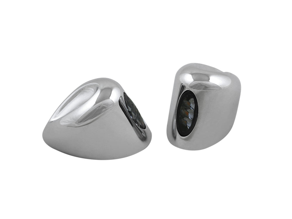 Front Turn Signals Mini Elypse Amber Smoked – Chrome. Fits Road Glide 2015-2023 and Low Rider ST 2022up.