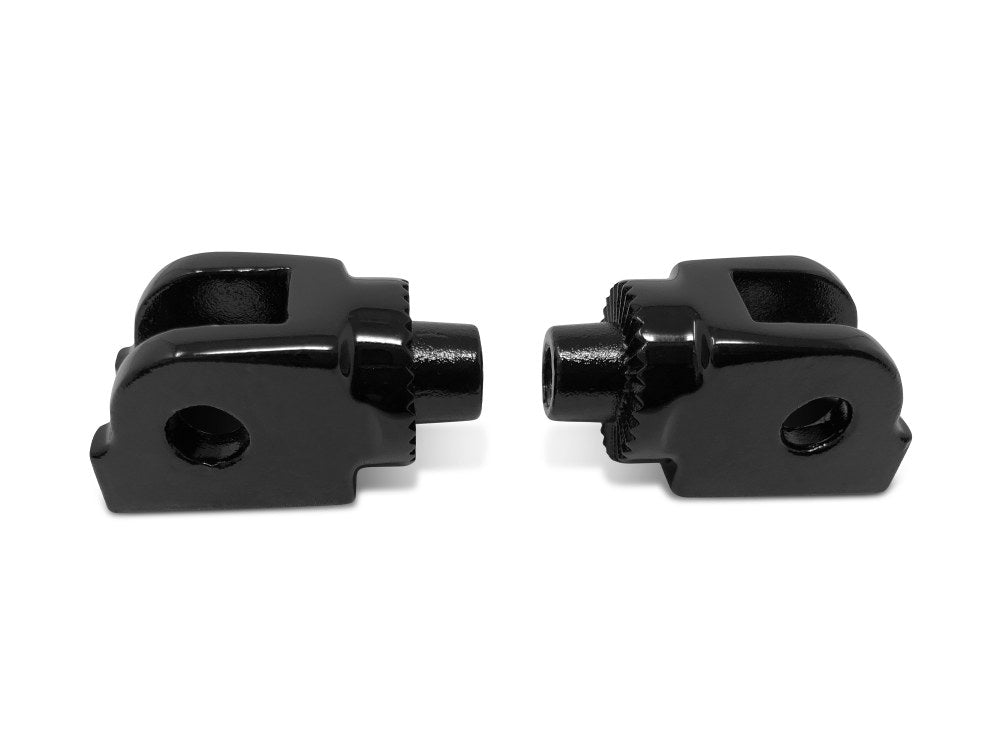 Rear Splined Footpeg Mounts – Black. Fits Softail 2018up, Pan America 2021up & Sportster S 2021up