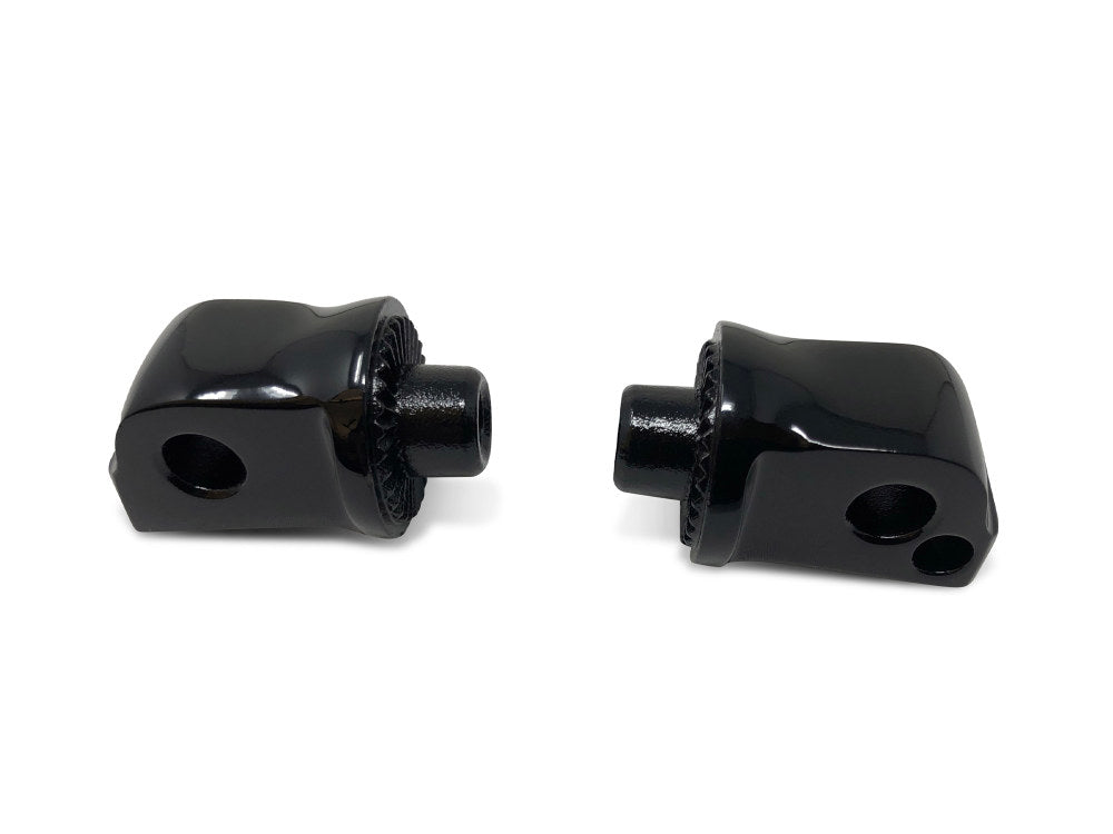 Rear Splined Footpeg Mounts – Black. Fits Softail 2018up, Pan America 2021up & Sportster S 2021up