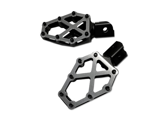NXL Footpegs – Black & Stainless. Fits Softail 2018up, Pan America 2021up & Sportster S 2021up Front Rider