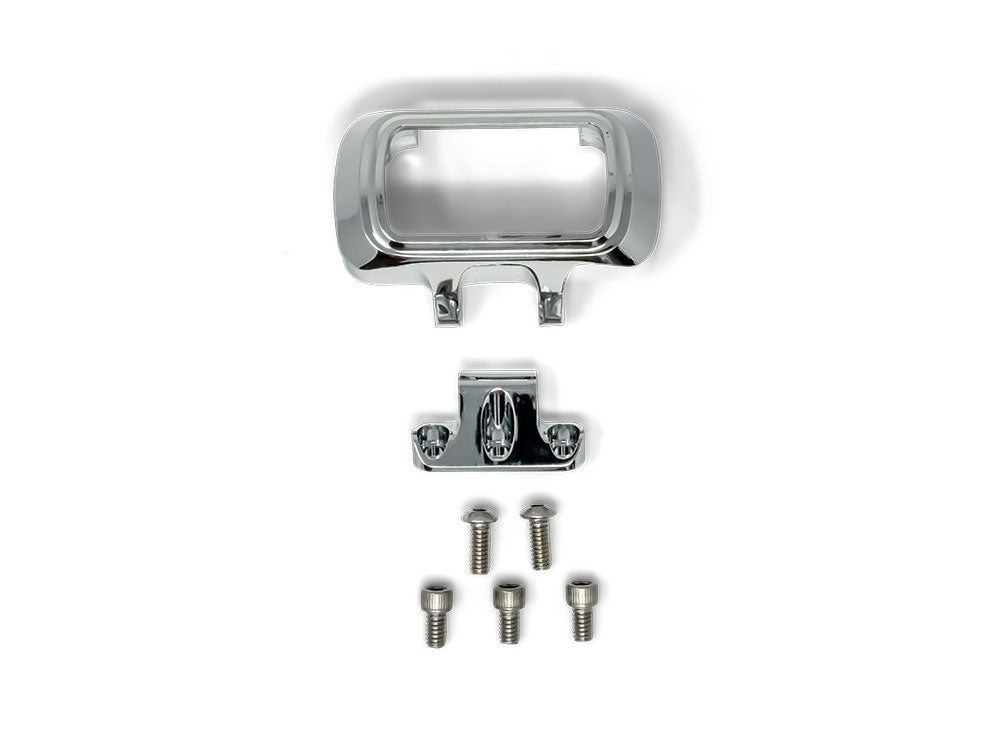 Accent Pro Riser Gauge Housing – Chrome. Fits Street Bob 2018-24, Lowrider ST 2022-24, 2018-24 Breakout and Softail Standard 2020-2022.