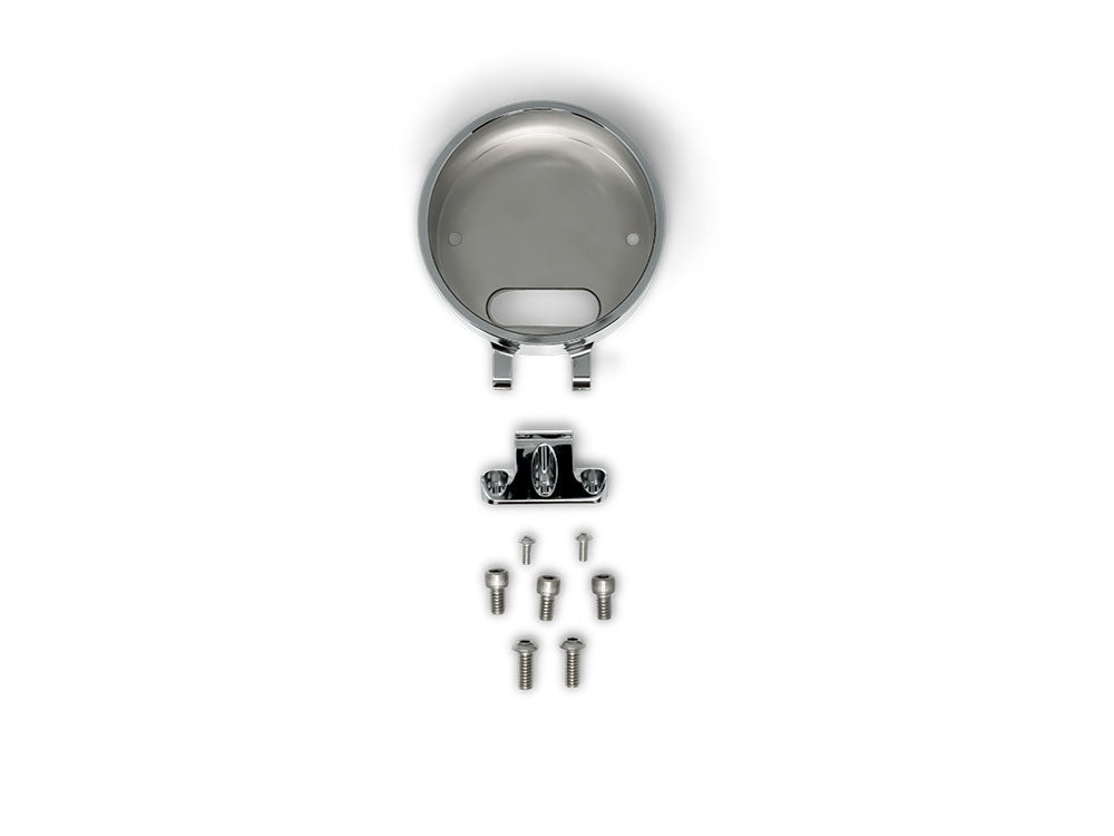 Accent Pro Riser Gauge Housing – Chrome. Fits Low Rider S 2022up & All Softail 2025up.
