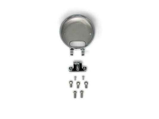 Accent Pro Riser Gauge Housing – Chrome. Fits Low Rider S 2022up & All Softail 2025up.