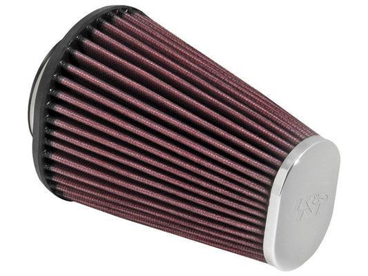 High-Flow Air Filter Element with Oval End Cap – Chrome. Fits Aircharger