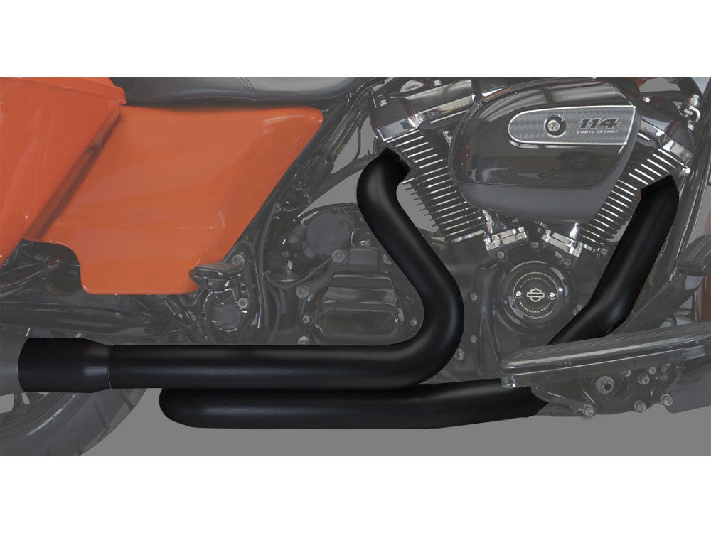 Right Side Tuck & Under Headers – Black. Fits Touring 2017up.