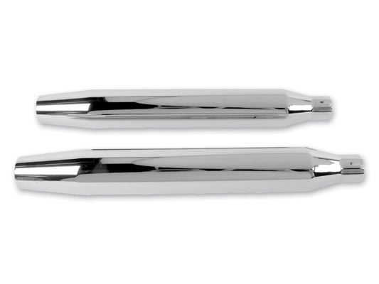 3in. HP-Plus Tapered Slip-On Mufflers – Chrome. Fits Softail FXST 2007-2017, Heritage Softail Classic 2007-2017, Breakout 2013-2017 & Rocker 2008-2011.