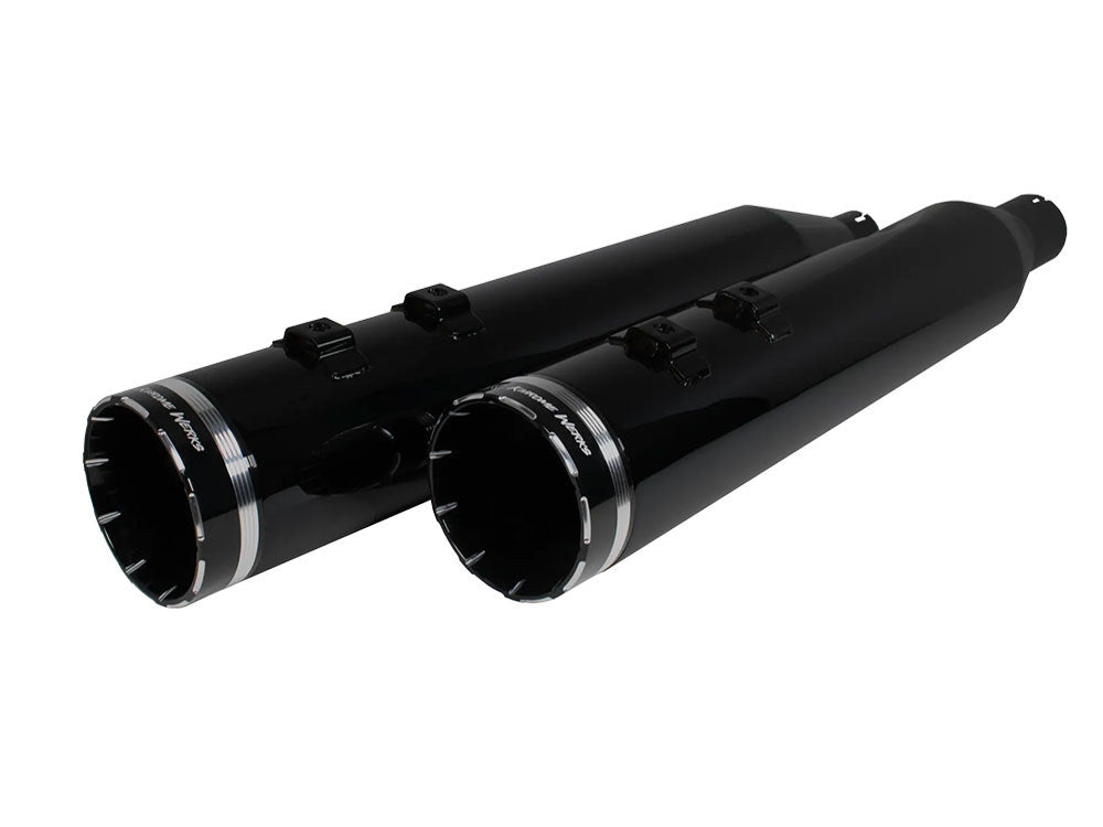 4-1/2in. Tracer Slip-On Mufflers – Obsidian, Black Onyx. Fits Touring 2017up.