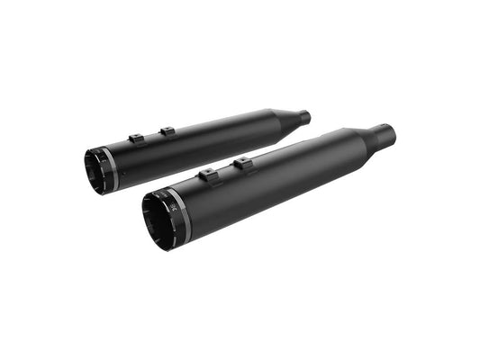 4-1/2in. Tracer Slip-On Mufflers – Black with Black End Caps. Fits Touring 2017up.
