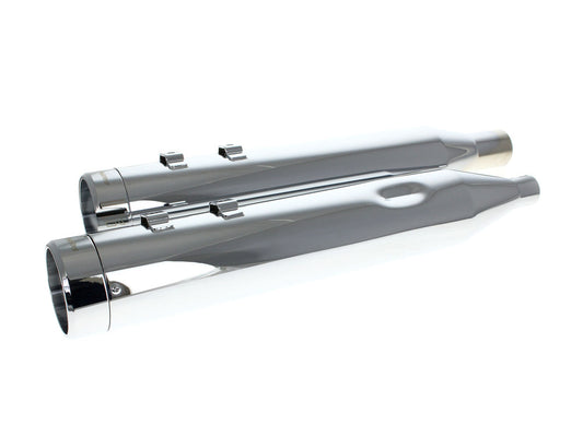 4-1/2in. Klassic Slip-On Mufflers – Chrome with Chrome End Caps. Fits Touring 2017up.