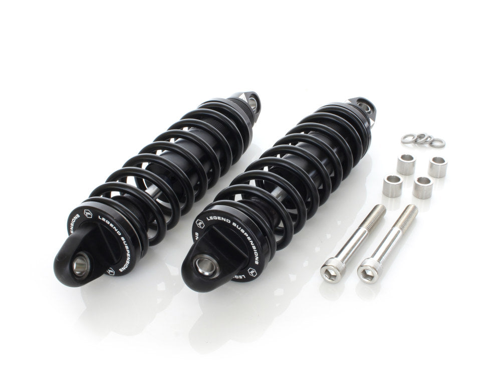 REVO Series, 12in. Rear Shock Absorbers – Black. Fits Dyna 1991-2017.