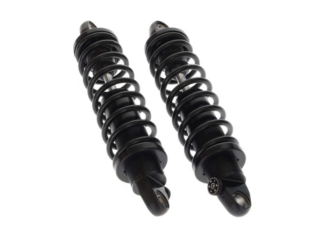 REVO-A Series, 13in. Adjustable Rear Shock Absorbers – Black. Fits Dyna 1991-2017.