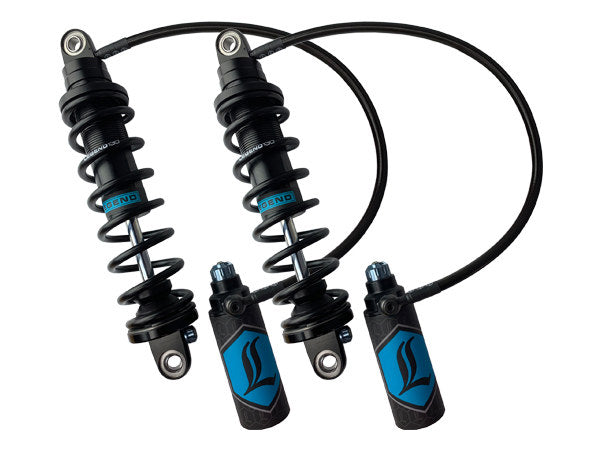 Revo ARC Remote Reservoir Suspension. 14in. Adjustable Rear Shock Absorbers – Black. Fits Touring 2014up.