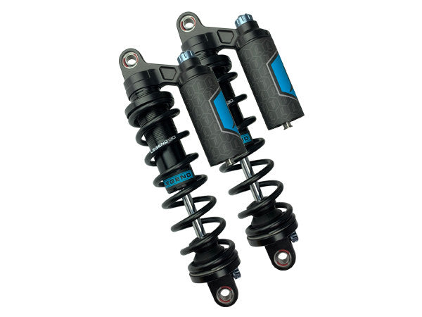 Revo ARC Piggyback Suspension. 13in. Adjustable, Heavy Duty Spring Rate, Rear Shock Absorbers – Black. Fits Dyna 1991-2017.