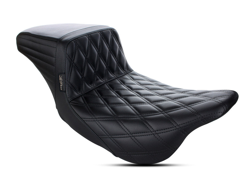 Kickflip Dual Seat with Black Double Diamond Stitch. Fits Touring 2008up.