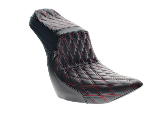 TailWhip Dual Seat with Red Diamond Stitch. Fits Softail Slim & Street Bob 2018up & Standard 2020up.