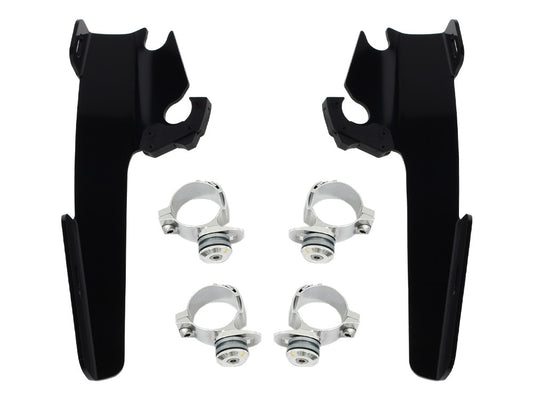 Black Batwing Fairing Trigger-Lock Mounting Hardware. Fits most Sportsters 1987-2021 with 39mm Fork Tubes.