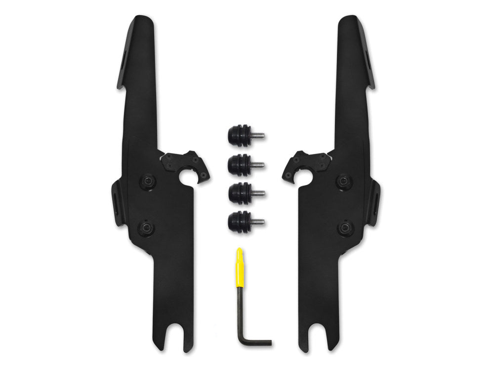 Black Batwing Fairing Trigger-Lock Mounting Hardware. Fits Road King Custom 2004-2007 & Road King Special 2017up.