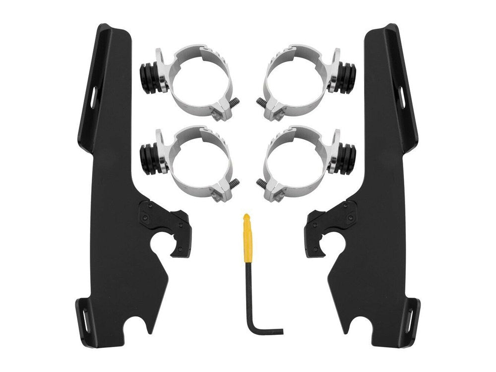 Black Batwing Fairing Trigger-Lock Mounting Hardware. Fits FX Softail 1984-2015 & Dyna Wide Glide 1993-2005.