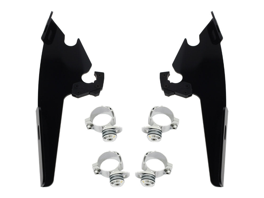 Black Batwing Fairing Trigger-Lock Mounting Hardware. Fits Dyna 2006-2017 & Street Bob 2018up.