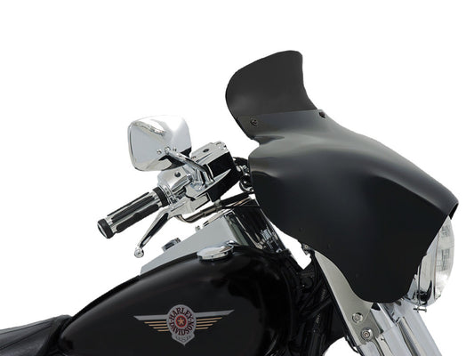 Spoiler Windshield for Memphis Shades Batwing Fairing. 5in. High, Dark Black.