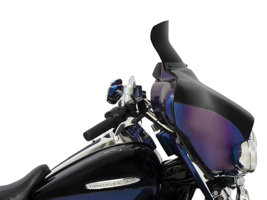 Spoiler Windshield for Memphis Shades Batwing Fairing. 6.5in. High, Dark Black.