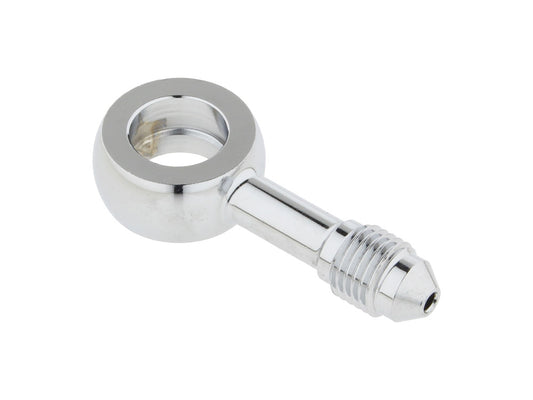 Chrome 7/16in. ID, 180 Degree Straight Banjo – Male #3 End.